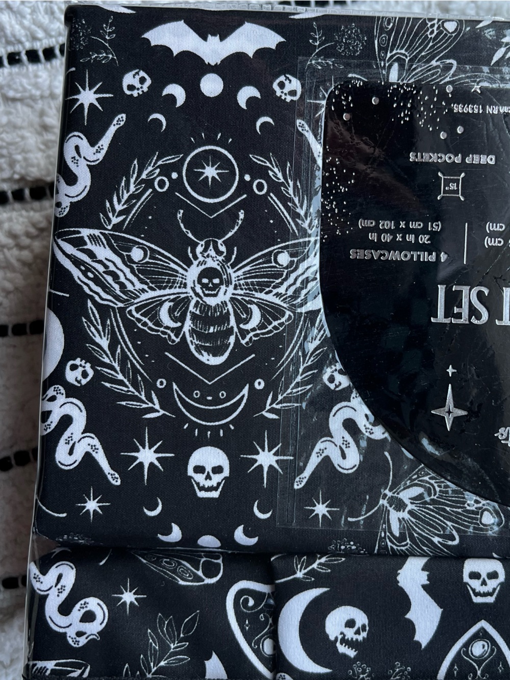 🆕 Ouija Halloween King Sheets Goth Moody Bats Snake Moth Skull Moon Stars Whimsy
